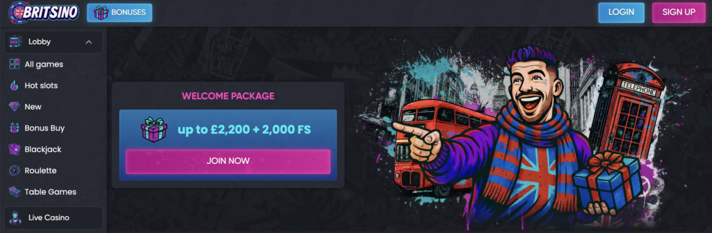 Britsino - non UK casino accepting UK players.